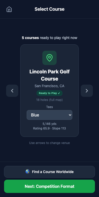 Real courses ready to play